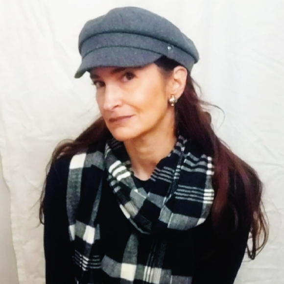 Vintage Cashmere Black & White Unisex Nova Check Fringe Scarf - Picture 2 of 4